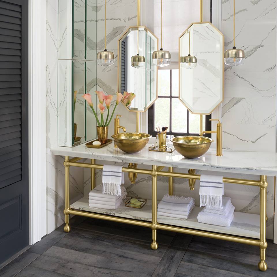 Brass Hardware Bathroom