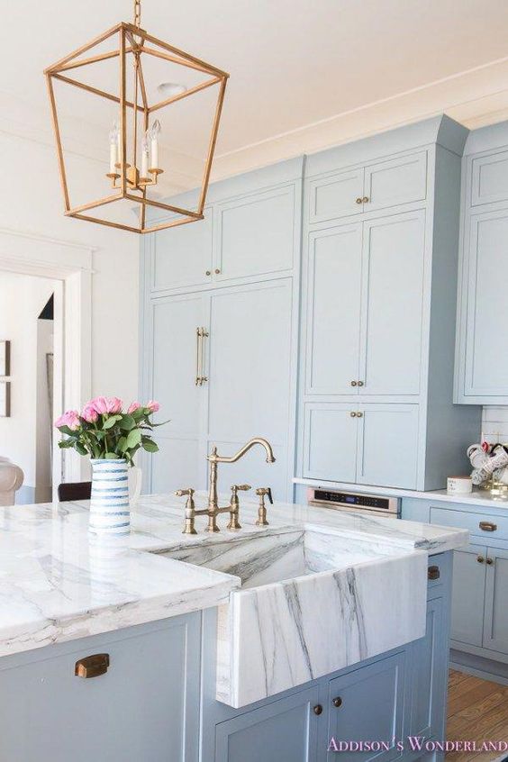 light blue kitchens